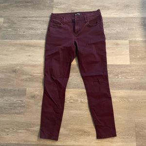 Express womens burgundy jeans